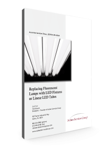 eBook Cover - Replacing Fluorescent Lamps with LED Fixtures or Linear LED Tubes